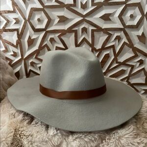 Anthropologie Wide-Brim Hat with Brown Band